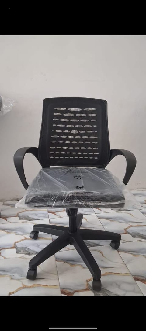 Black Mesh Task Chair with Armrests