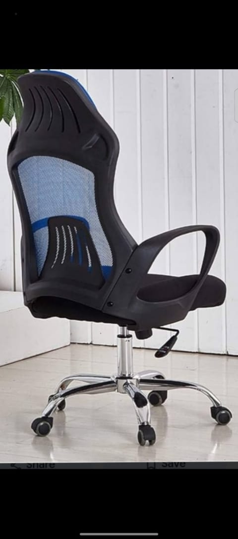 Blue Mesh Racing-Style Office Chair
