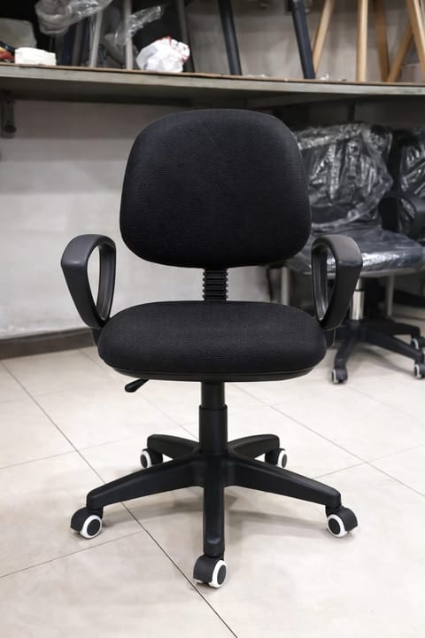 Black Padded Task Chair on Castors