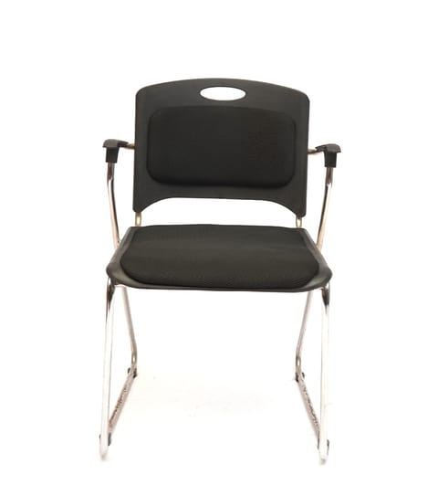 Stackable Black Cantilever Visitor Chairs (Set)