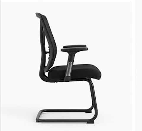 Black Chrome Visitor Chair — view 3