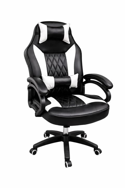 Black & White Racing Gaming Chair with High Back