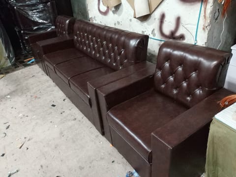 Brown Tufted Sofa Set for Reception & Lounge