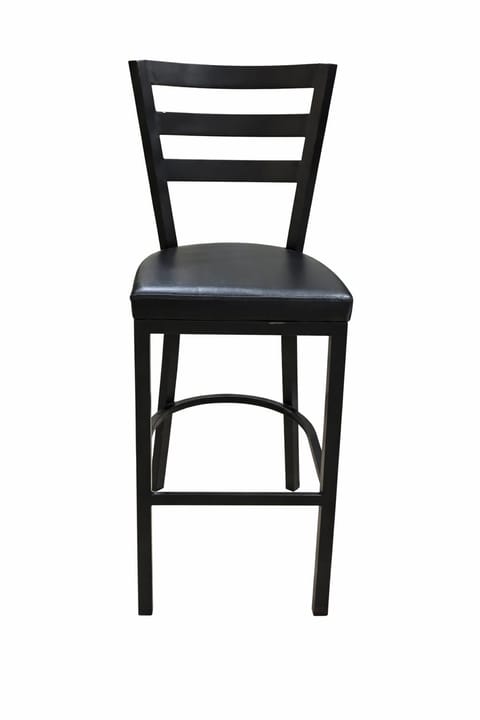 Black Ladder-Back Counter-Height Bar Chair