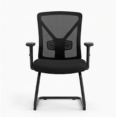 Black Chrome Visitor Chair — view 4