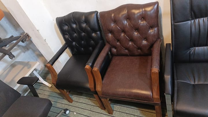 Tufted Wooden Armchair — Visitor Chair