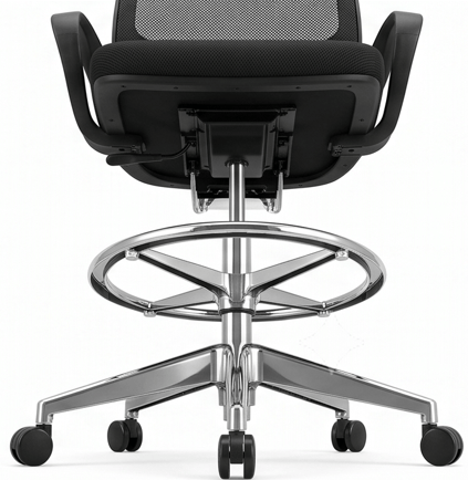 Black Hydraulic Office Chair With Footring — view 4