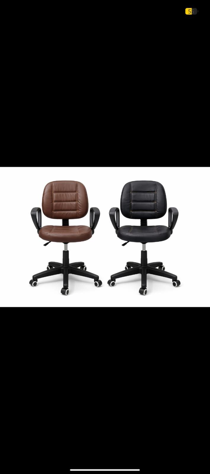Low Back Office Chairs Pair — Office Task Chair