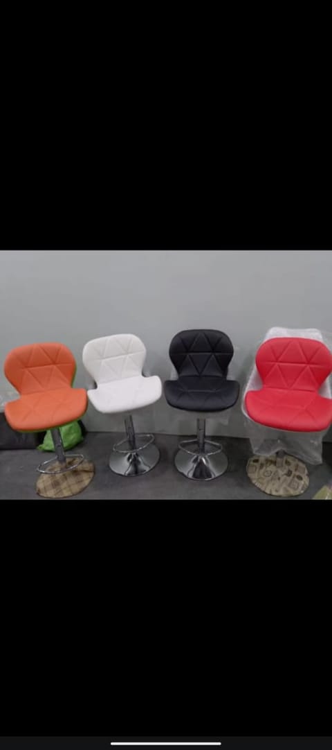 Colourful Shell Stools with Chrome Pedestal