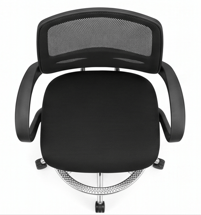 Black Hydraulic Office Chair With Footring — view 2