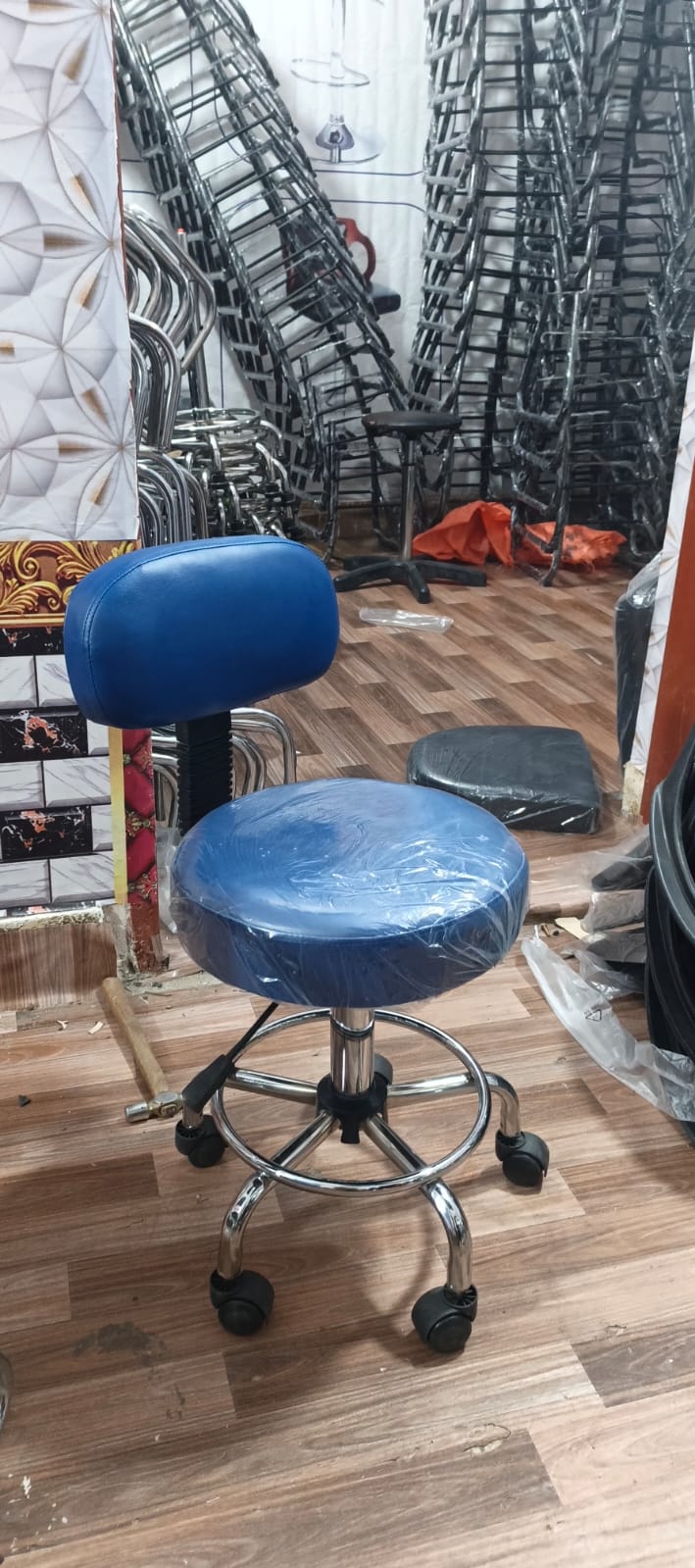 Blue Adjustable Stool — Stool