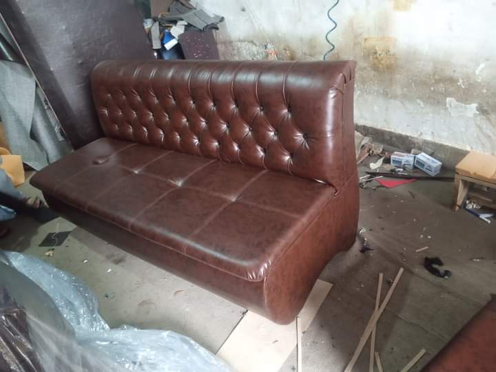 Brown Tufted Sofa — Sofa